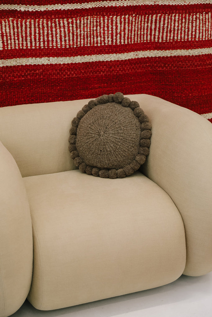 Classica Pom Pom Cushion #1 Medium | Walnut
