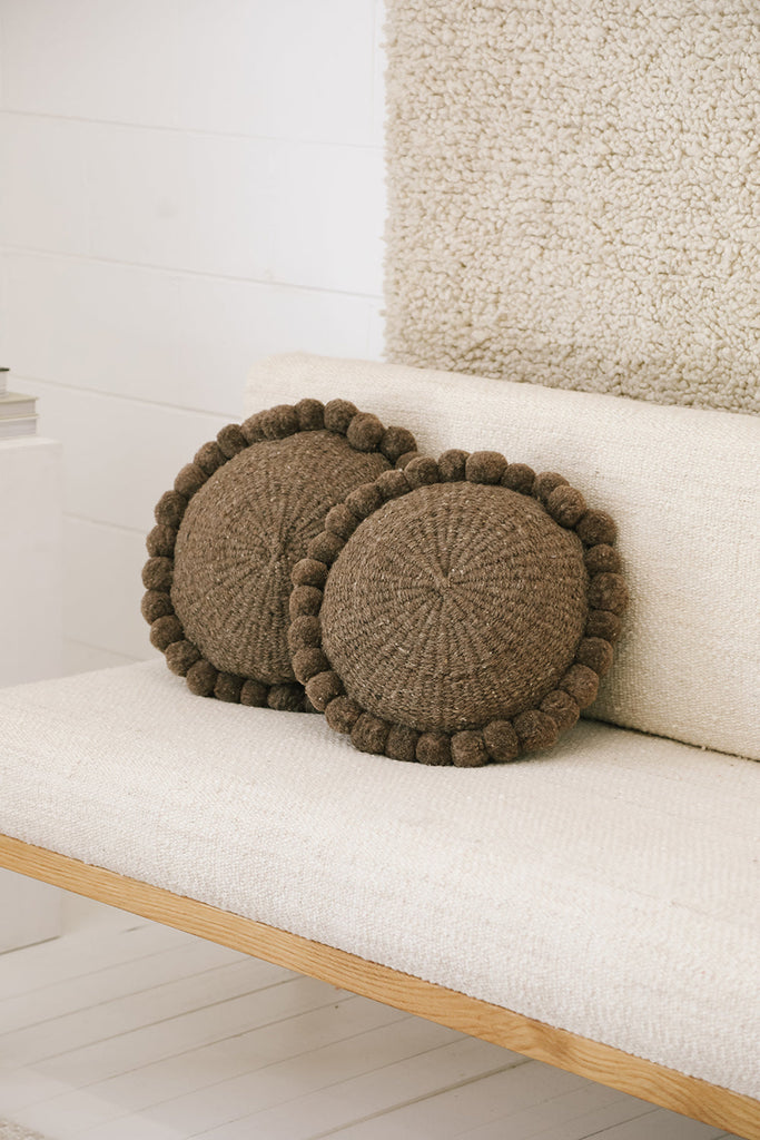 Classica Pom Pom Cushion #1 Medium | Walnut