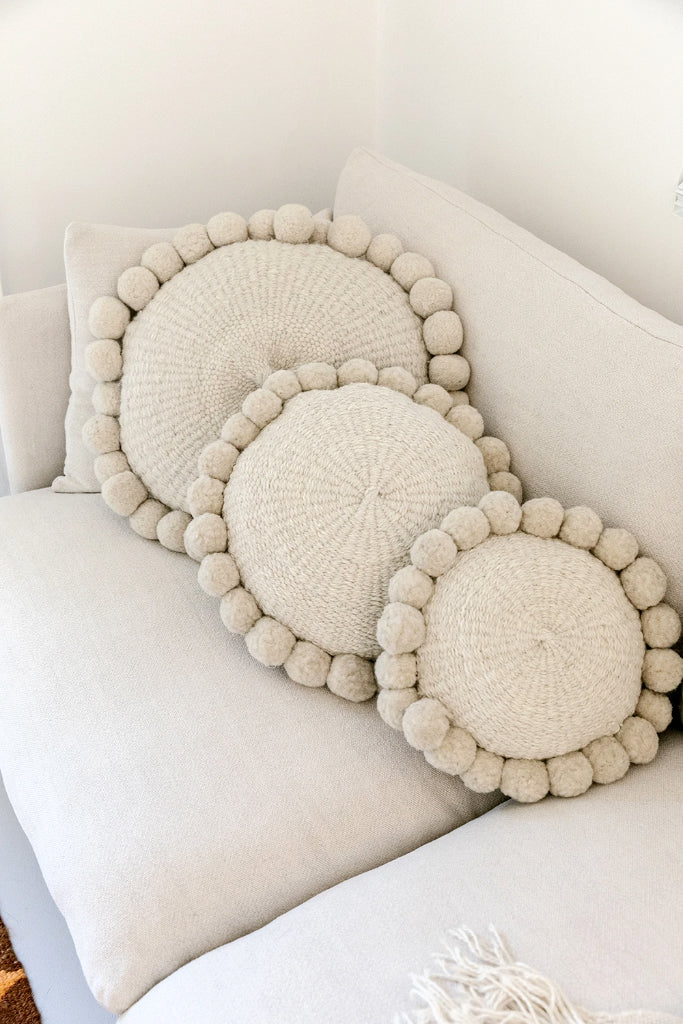 Classica Pom Pom Cushion #1 Medium | Natural