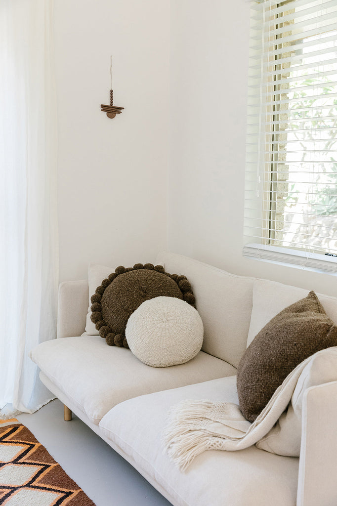 Classica Pom Pom Cushion #1 Large | Walnut