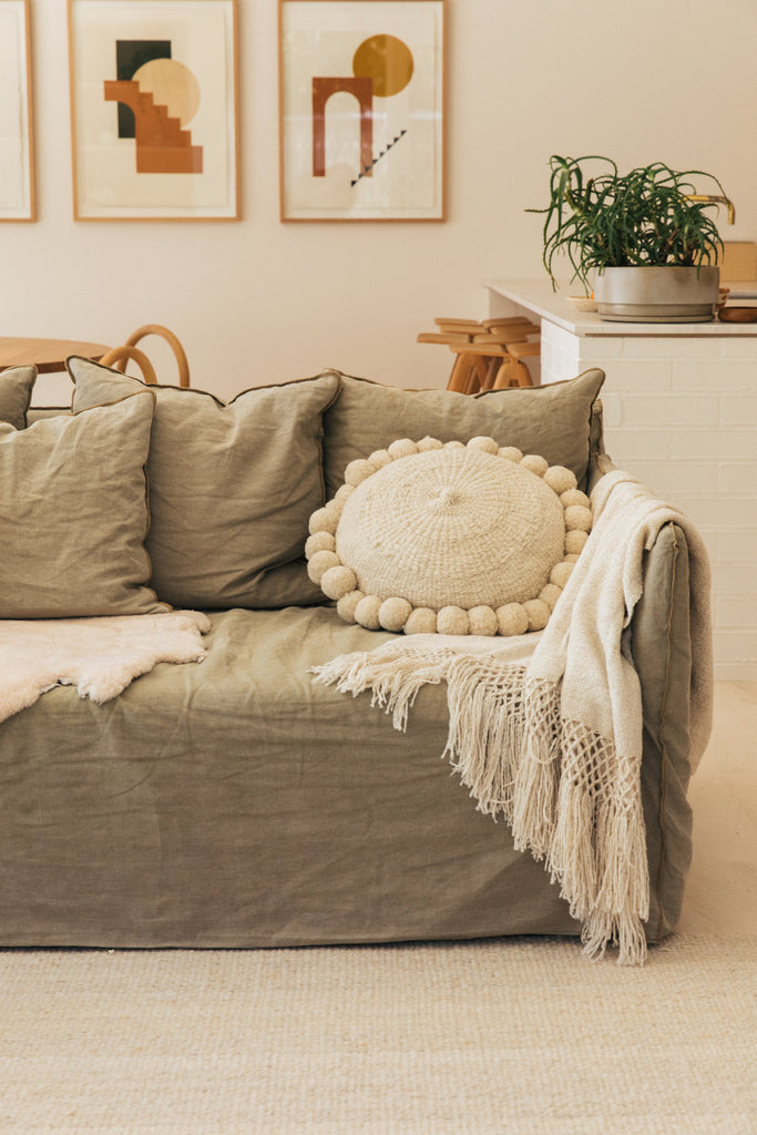 Classica Pom Pom Cushion #1 Large | Natural