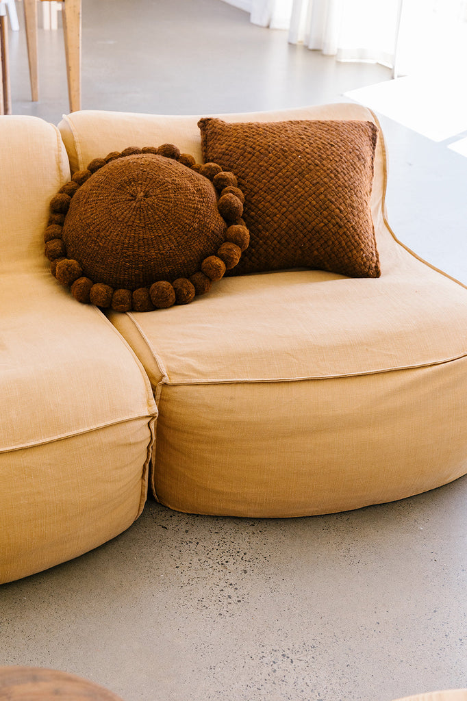 Classica Pom Pom Cushion #1 Large | Rust