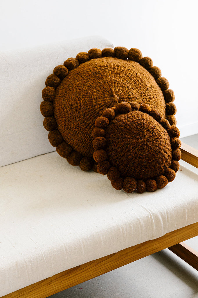 Classica Pom Pom Cushion #1 Large | Rust