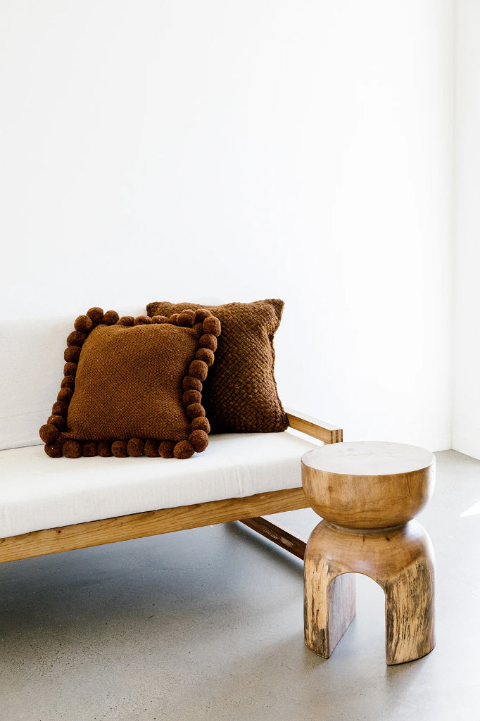 Classica Pom Pom Cushion #2 Large | Rust