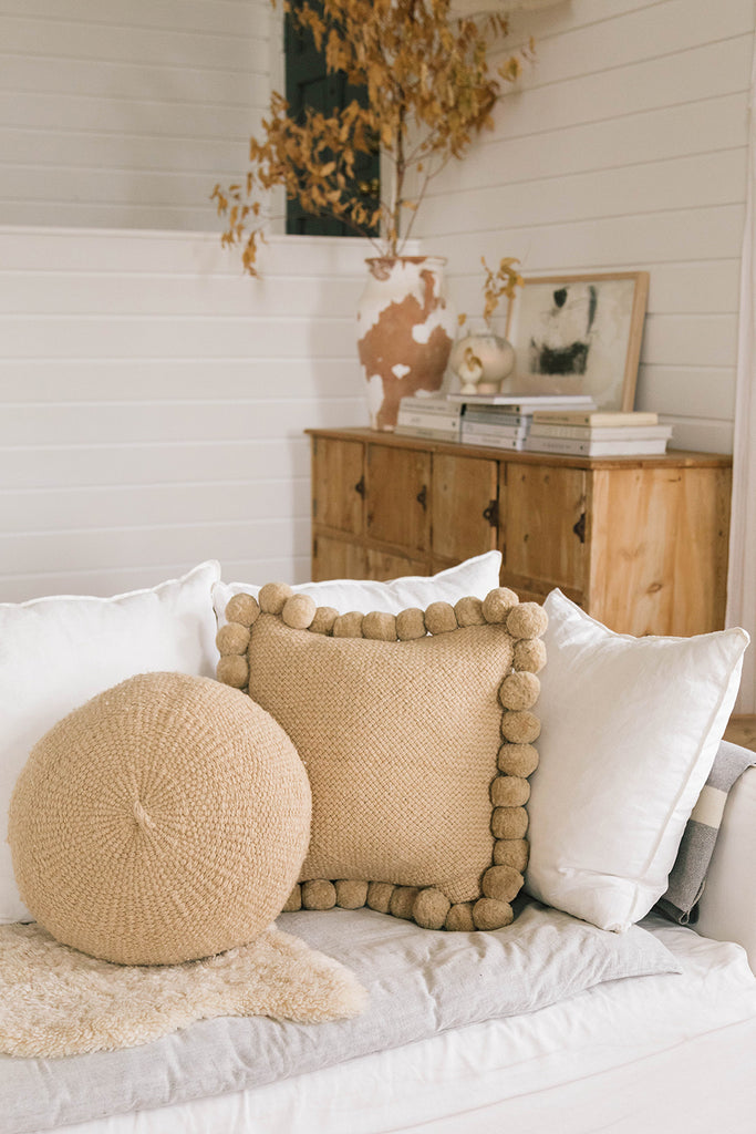Classica Pom Pom Cushion #2 Large | Sand