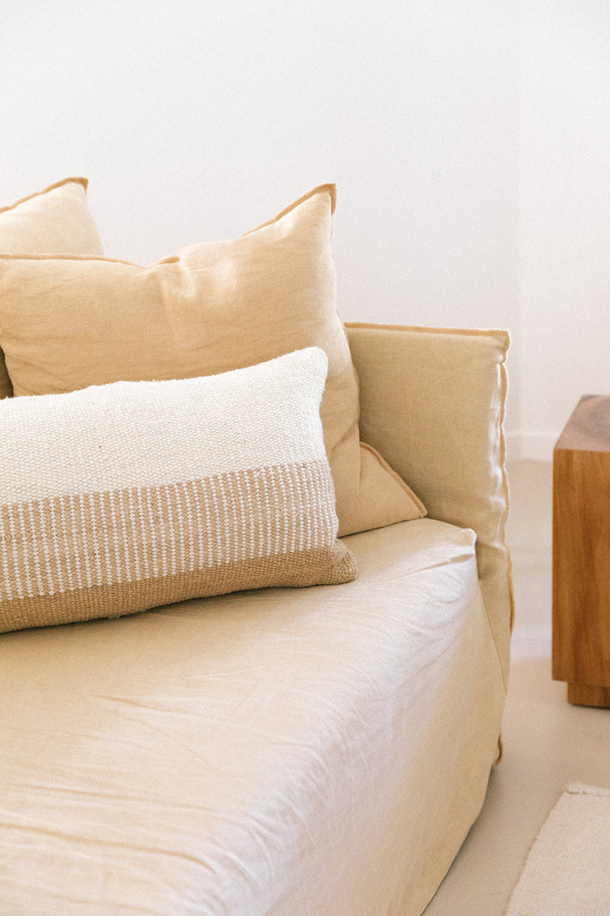 Paloma Lumbar Cushion | Natural White & Sand