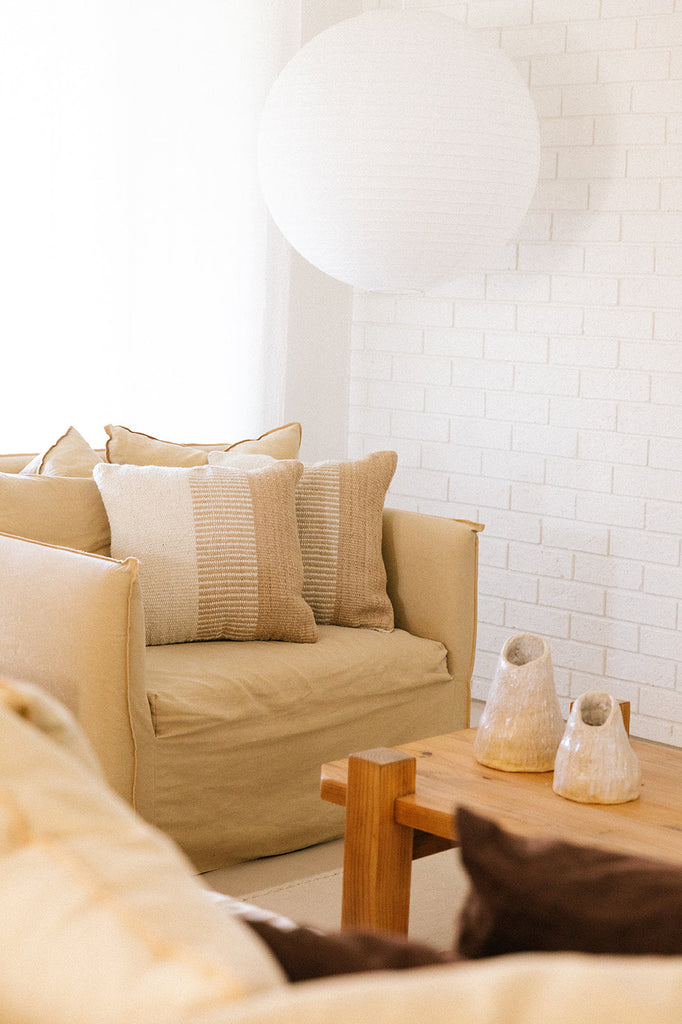 Paloma Cushion | Natural White & Sand
