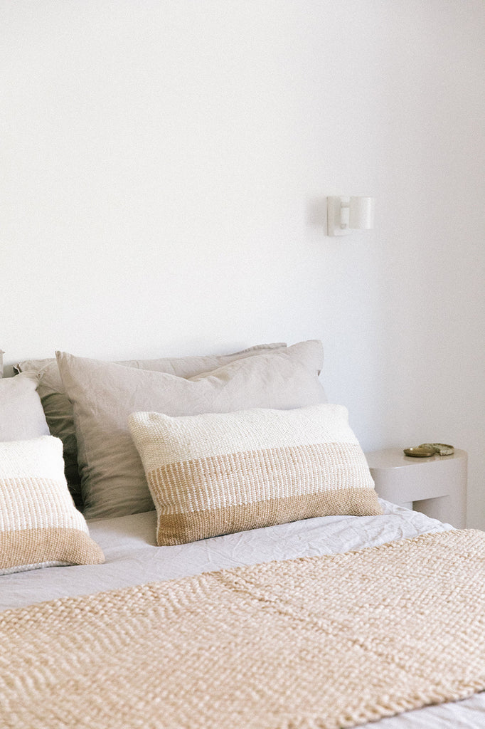 Paloma Lumbar Cushion | Natural White & Sand