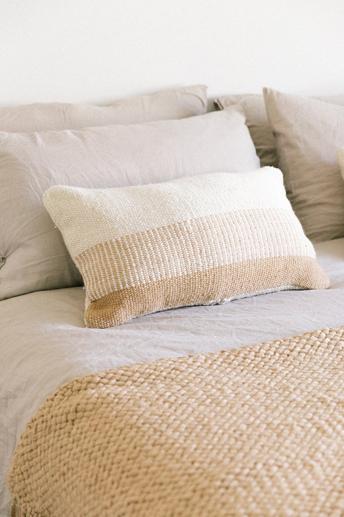 Paloma Lumbar Cushion | Natural White & Sand