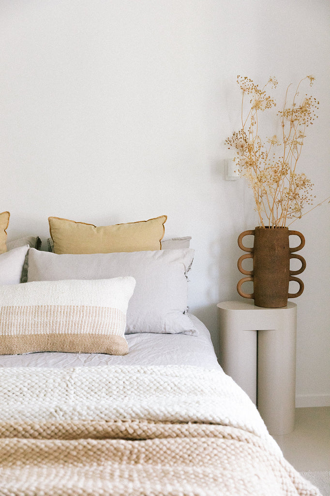 Paloma XL Lumbar Cushion | Natural White & Sand