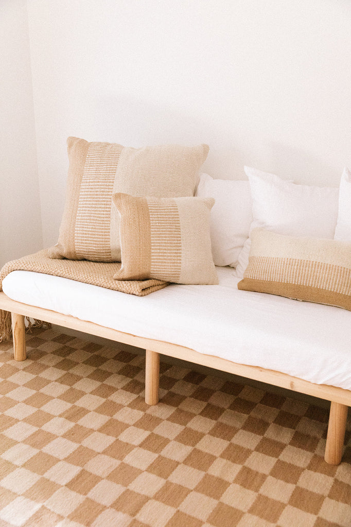 Paloma XL Lumbar Cushion | Natural White & Sand