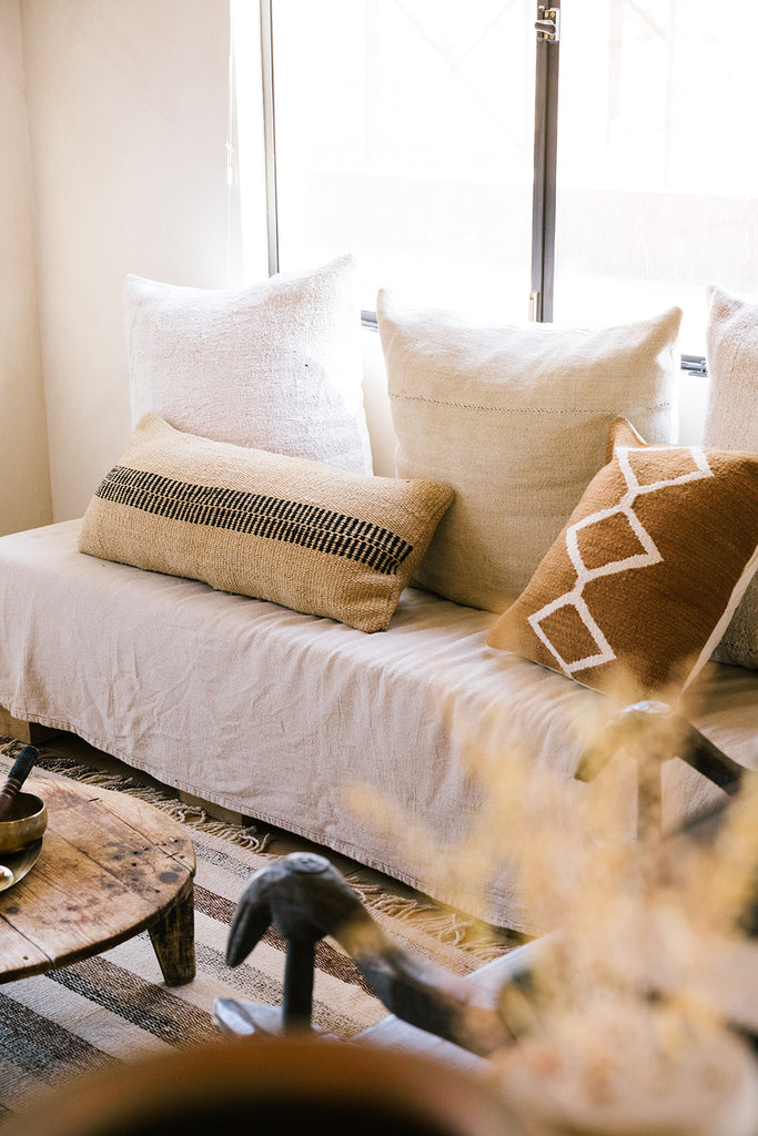 Rosana XL Lumbar Cushion | Sand & Black