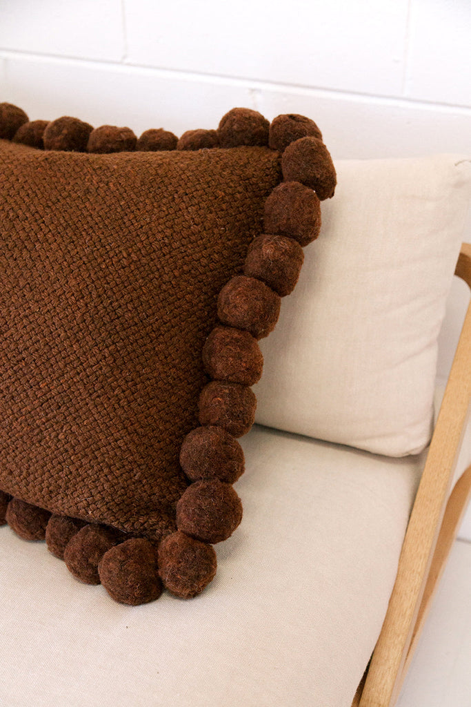 Classica Pom Pom Cushion #2 Large | Rust