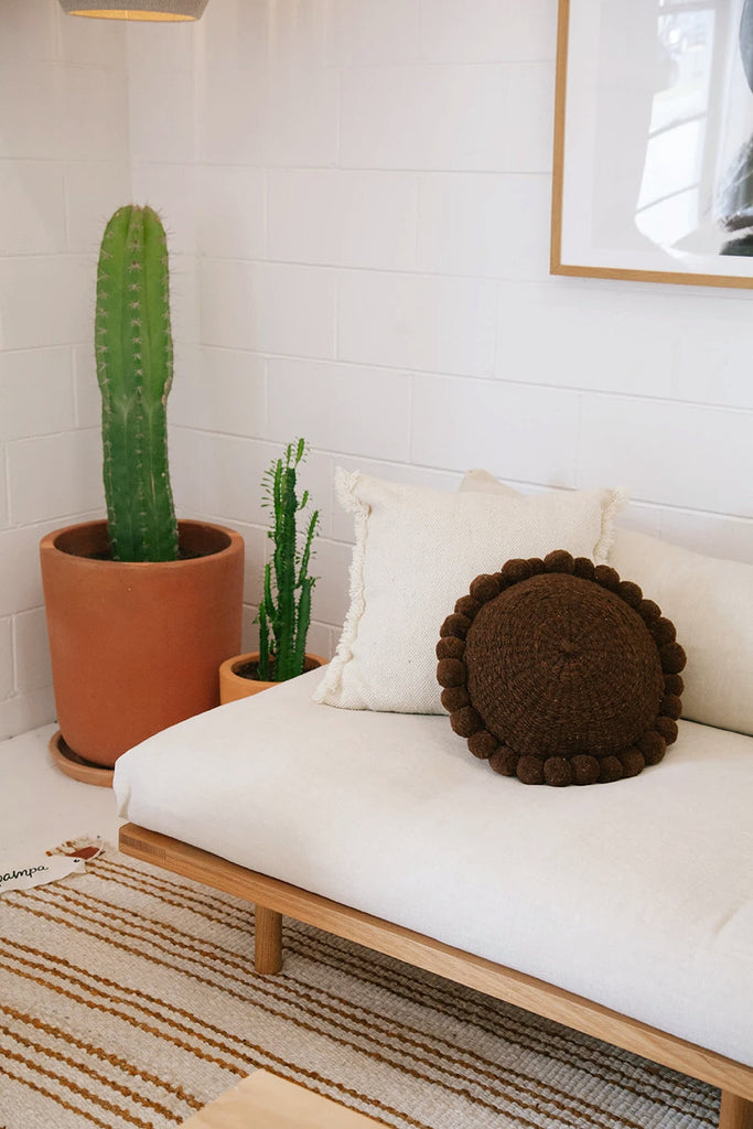 Classica Pom Pom Cushion #1 Medium | Rust