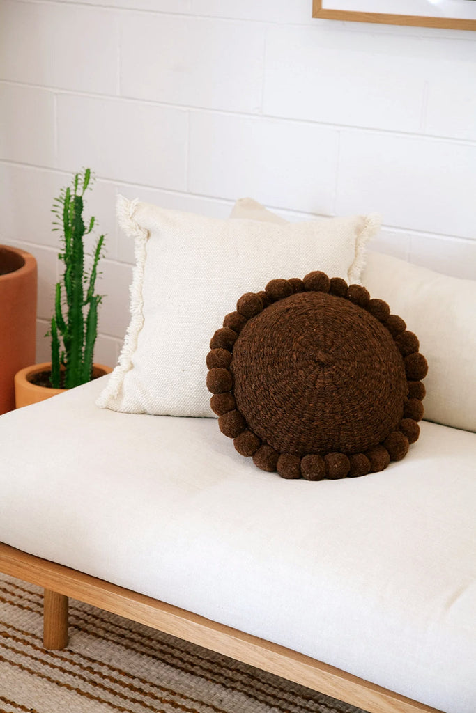 Classica Pom Pom Cushion #1 Medium | Rust