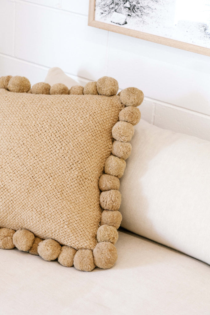 Classica Pom Pom Cushion #2 Large | Sand