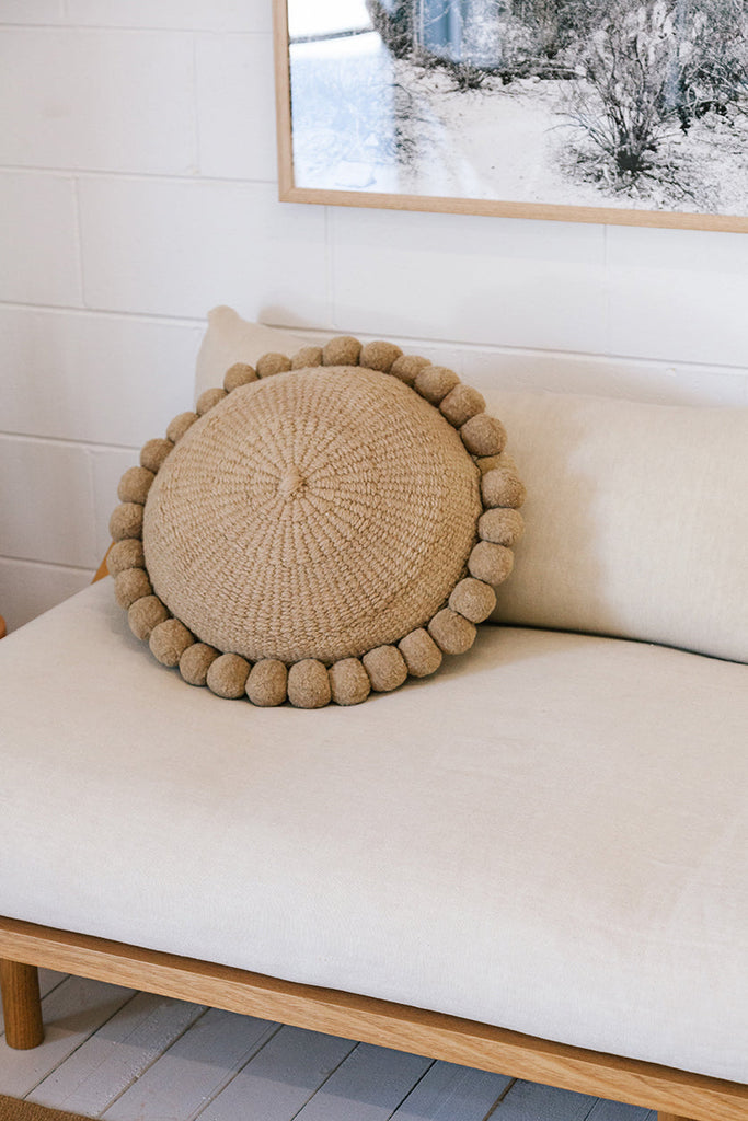 Classica Pom Pom Cushion #1 Large | Sand