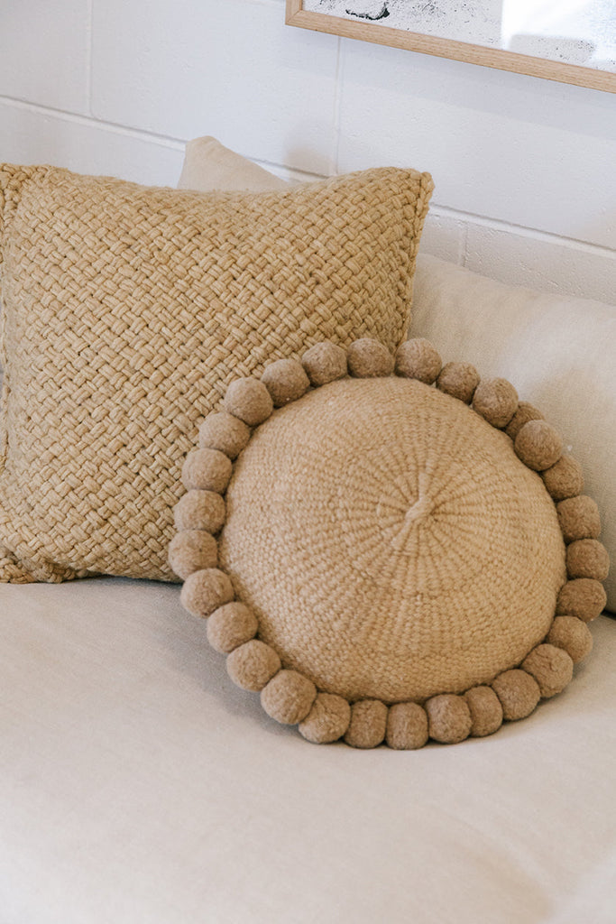 Classica Pom Pom Cushion #1 Medium | Sand