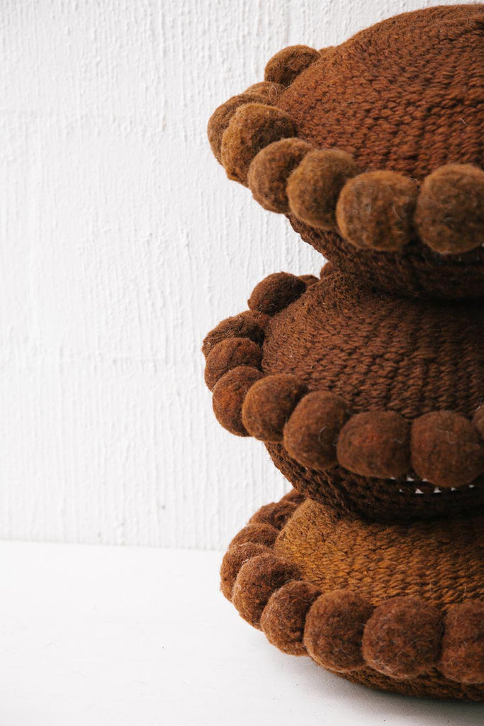 Classica Pom Pom Cushion #1 Large | Rust