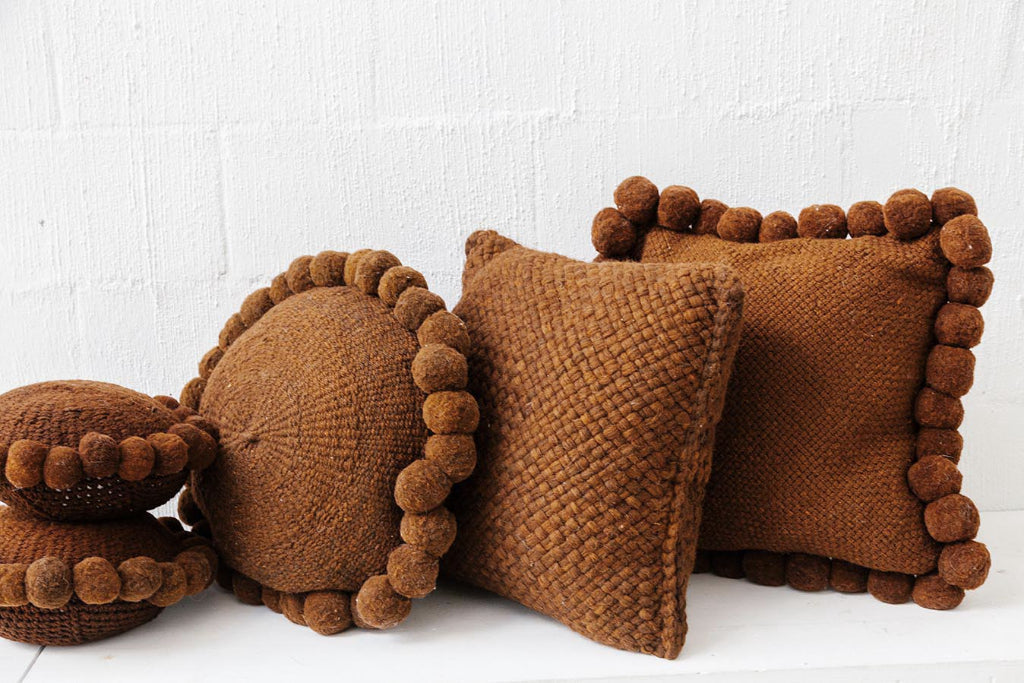 Classica Pom Pom Cushion #2 Large | Rust
