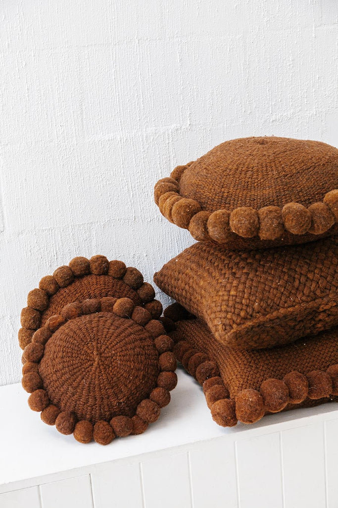 Classica Pom Pom Cushion #1 Mini | Rust