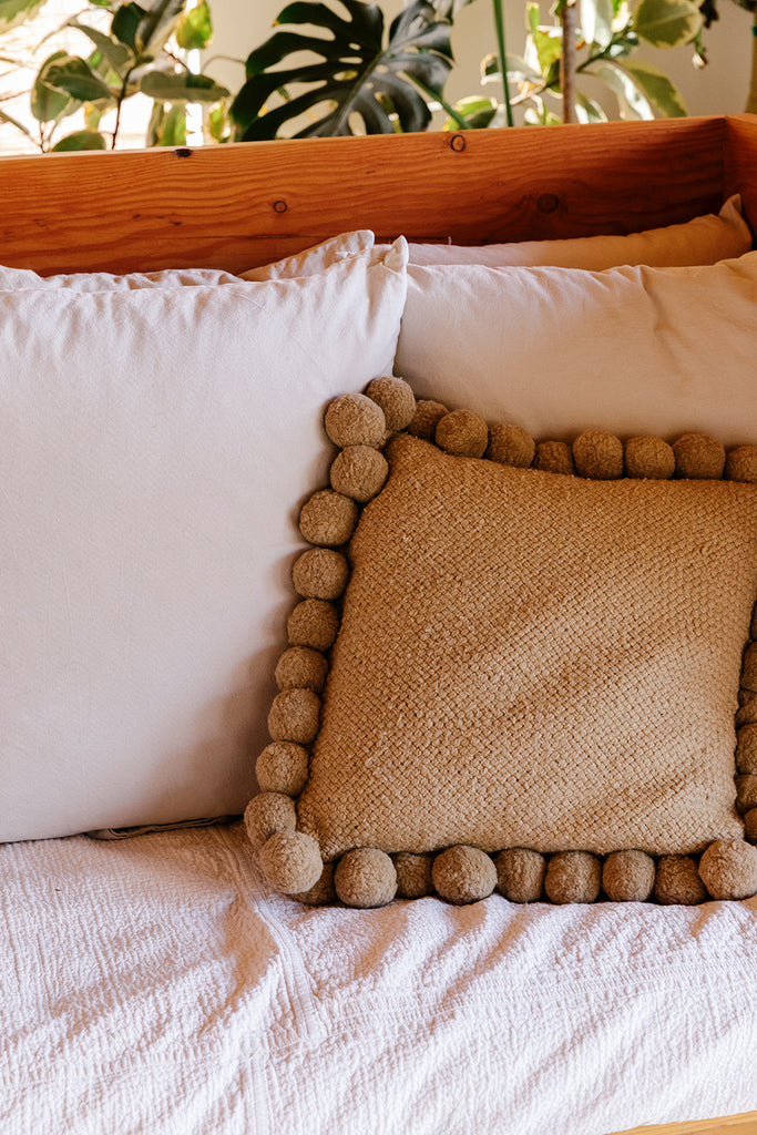 Classica Pom Pom Cushion #2 Large | Sand