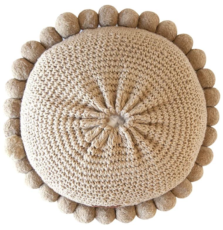 Classica Pom Pom Cushion #1 Large | Sand