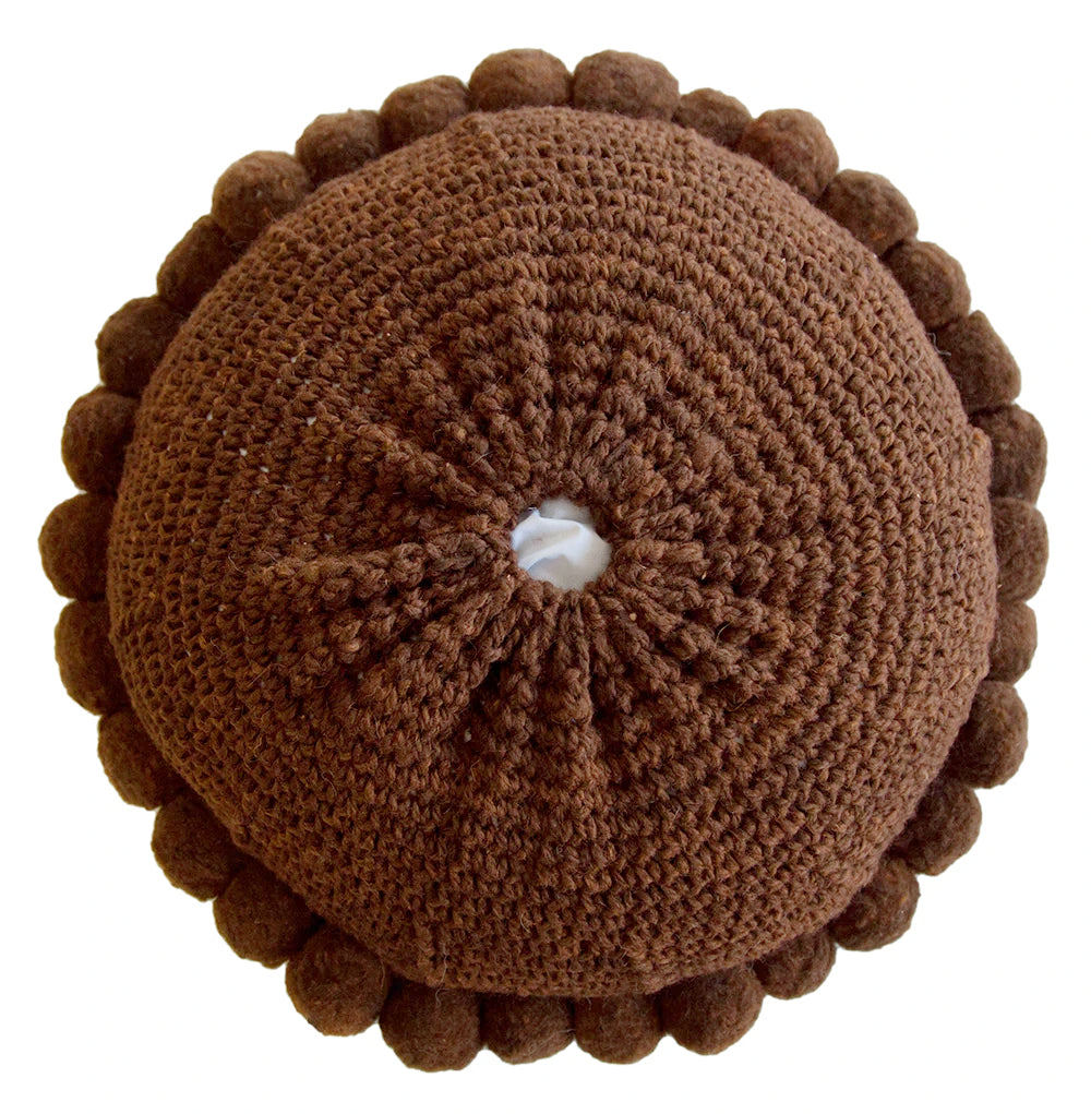 Classica Pom Pom Cushion #1 Large | Rust