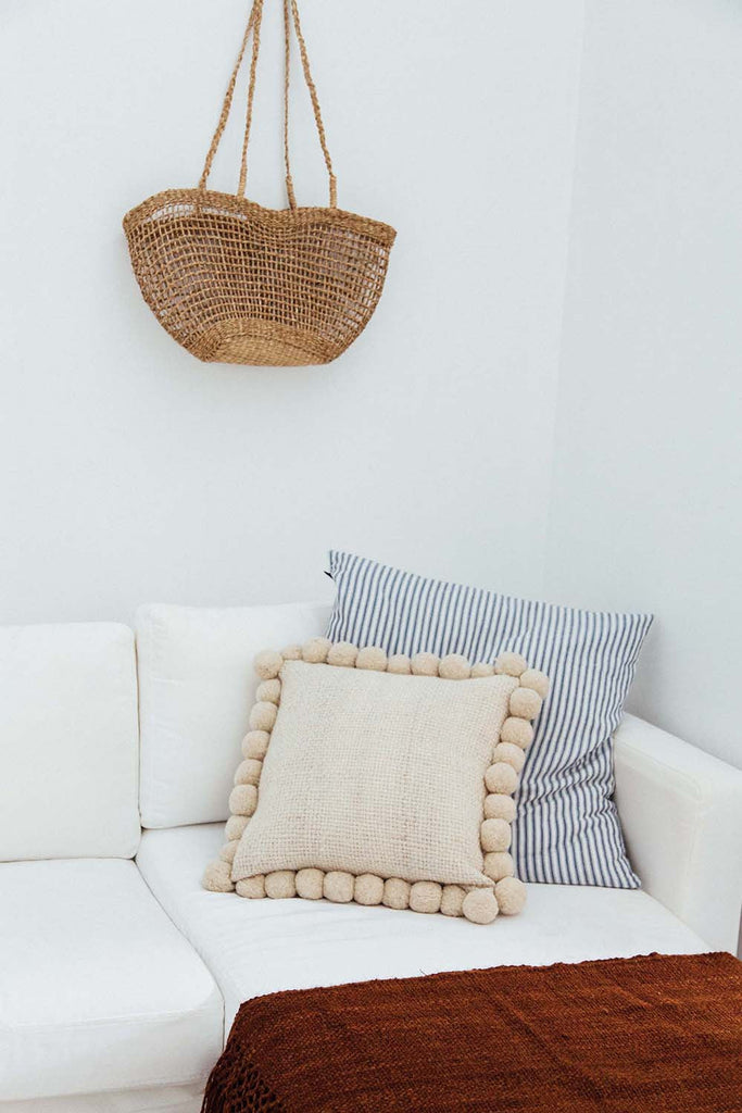 Classica Pom Pom Cushion #2 Large | Natural