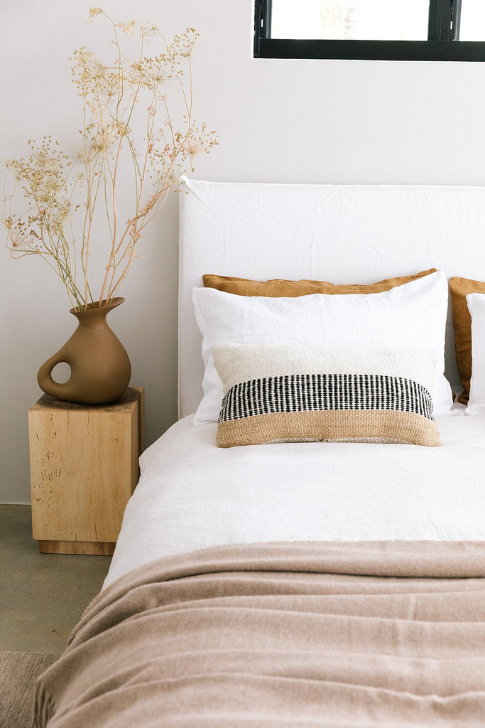 Paloma Lumbar Cushion | Natural White, Sand & Black