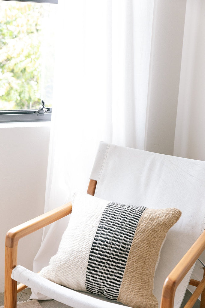 Paloma Cushion | Natural White, Sand & Black
