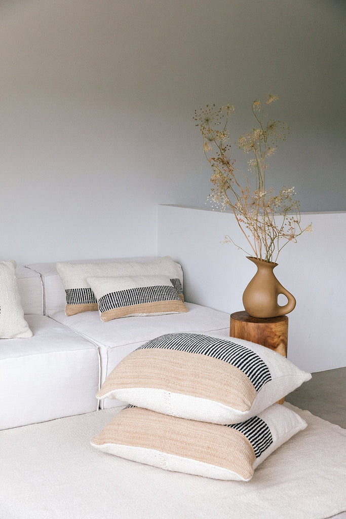 Paloma XL Lumbar Cushion | Natural White, Sand & Black