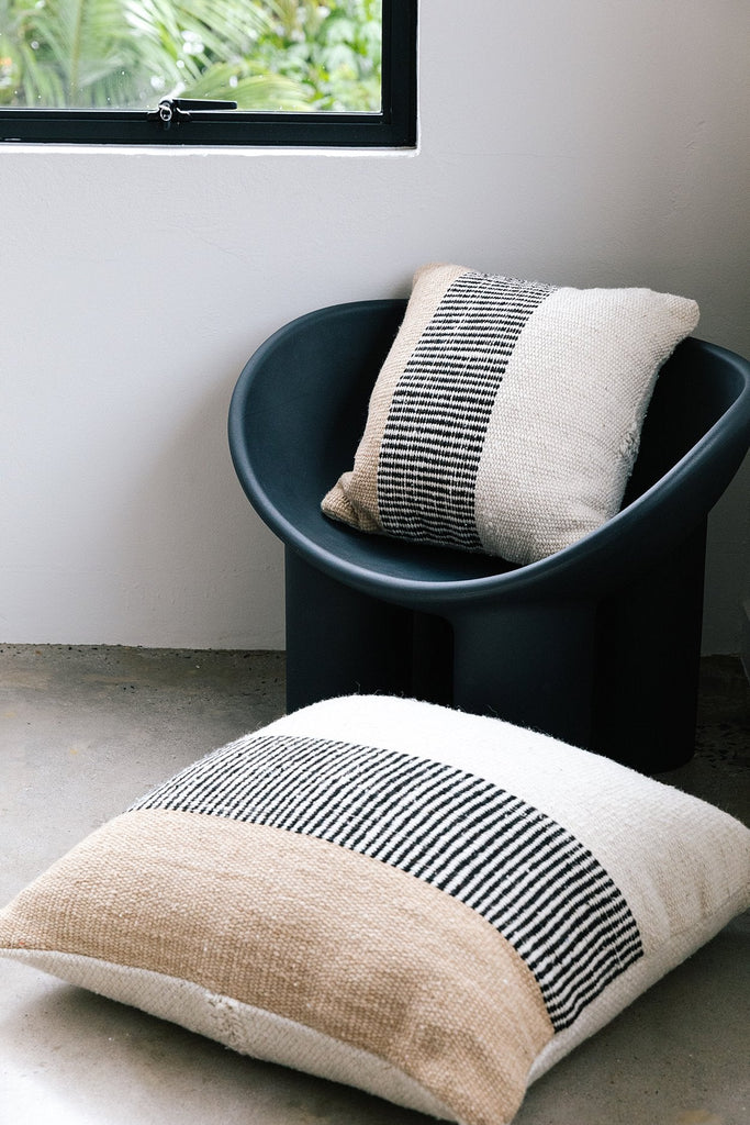 Paloma Cushion | Natural White, Sand & Black