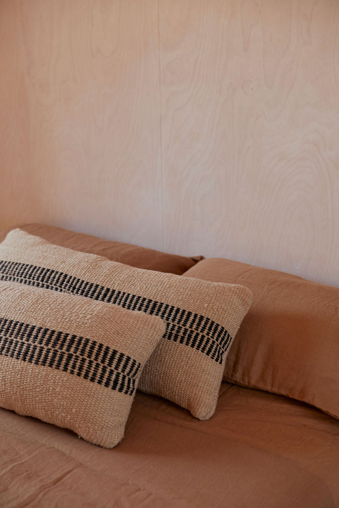 Rosana Lumbar Cushion | Sand & Black