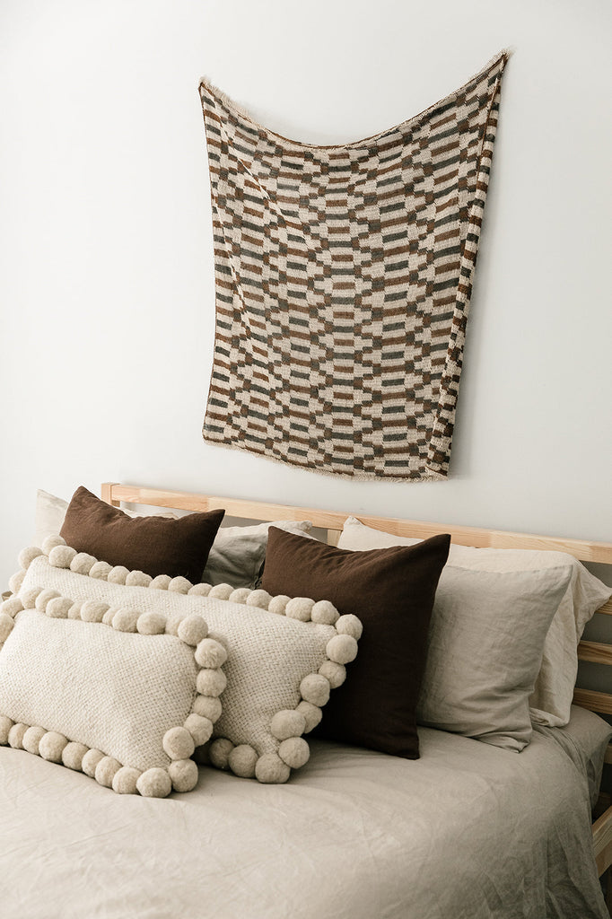 Classica XL Lumbar Pom Pom Cushion #2 | Natural