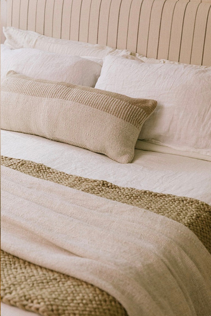 Paloma XL Lumbar Cushion | Natural White & Sand