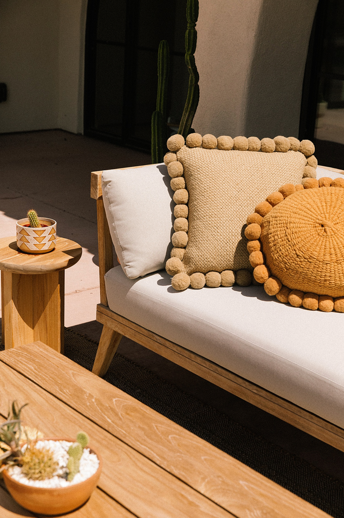 Classica Pom Pom Cushion #2 Large | Sand