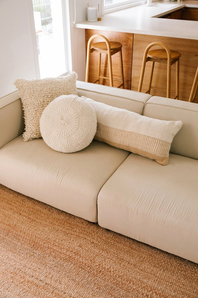 Paloma XL Lumbar Cushion | Natural White & Sand