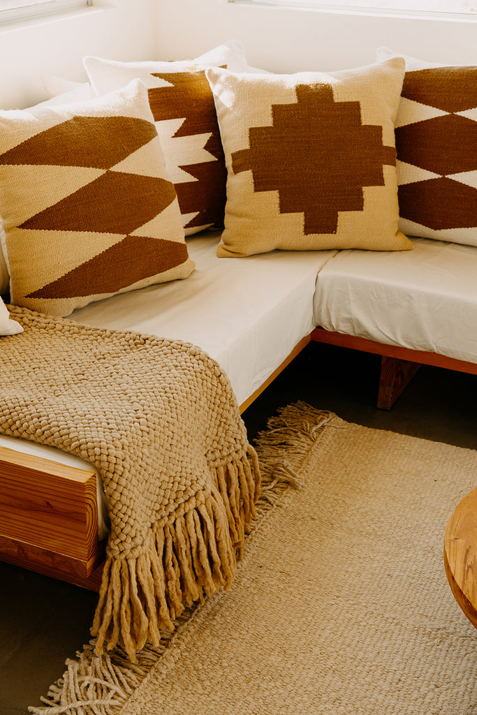 Southwest Cushion #2 | Straw & Chestnut