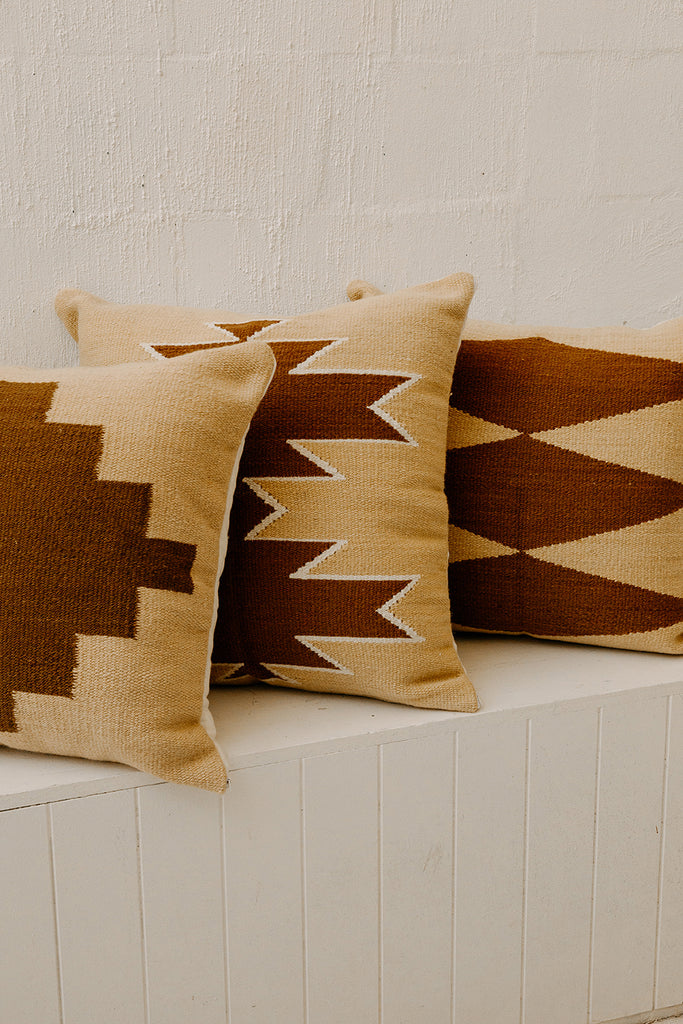 Southwest Cushion #1 | Straw & Chestnut