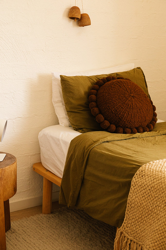 Classica Pom Pom Cushion #1 Large | Rust