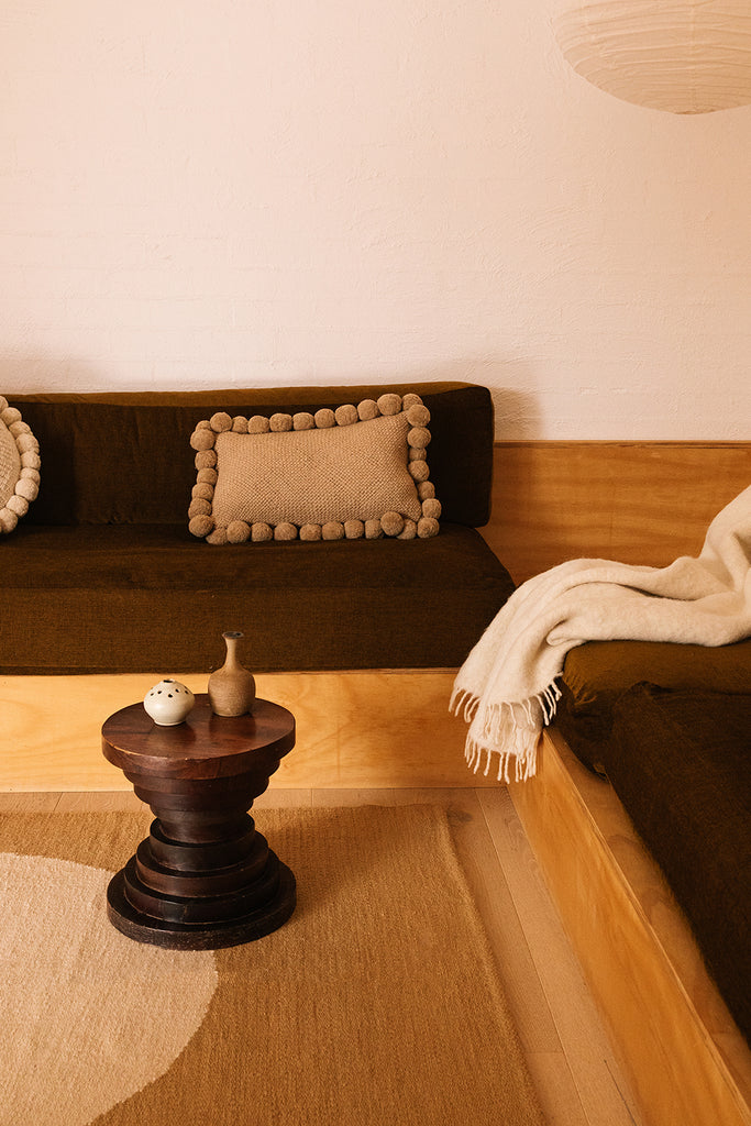 Classica Lumbar Pom Pom Cushion #2 | Sand