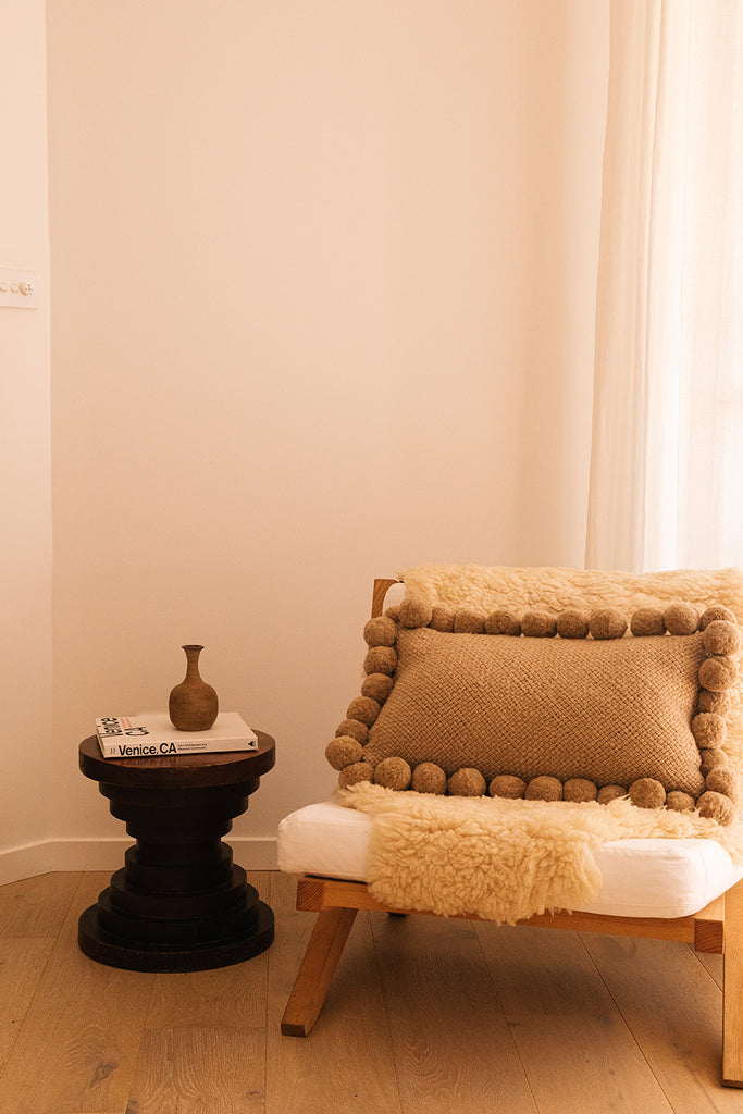 Classica Lumbar Pom Pom Cushion #2 | Sand