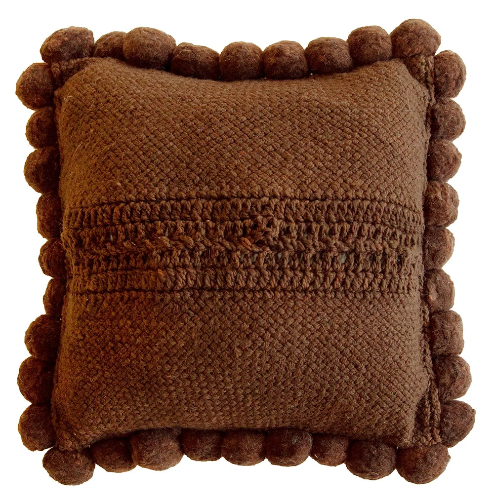 Classica Pom Pom Cushion #2 Large | Rust