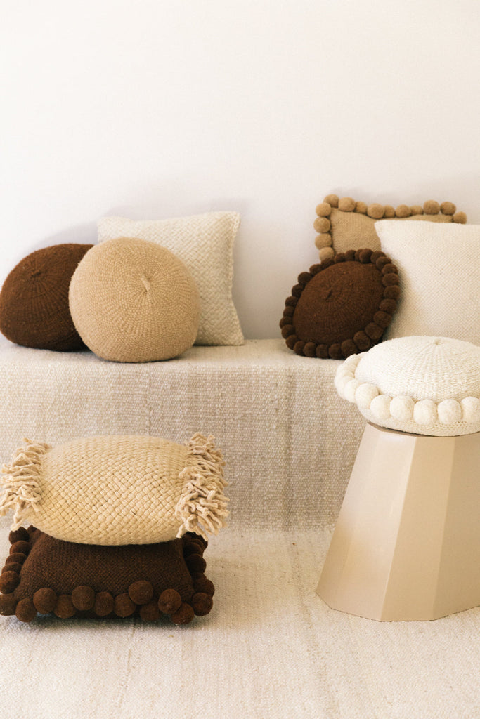 Classica Pom Pom Cushion #2 Large | Rust