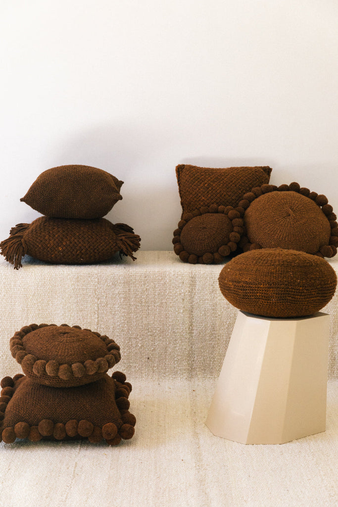 Classica Pom Pom Cushion #1 Mini | Rust