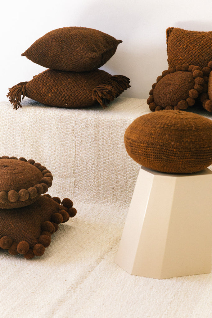 Classica Pom Pom Cushion #1 Mini | Rust