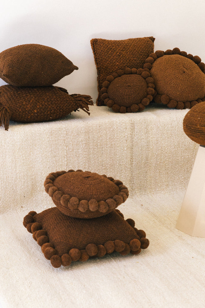 Classica Pom Pom Cushion #2 Large | Rust