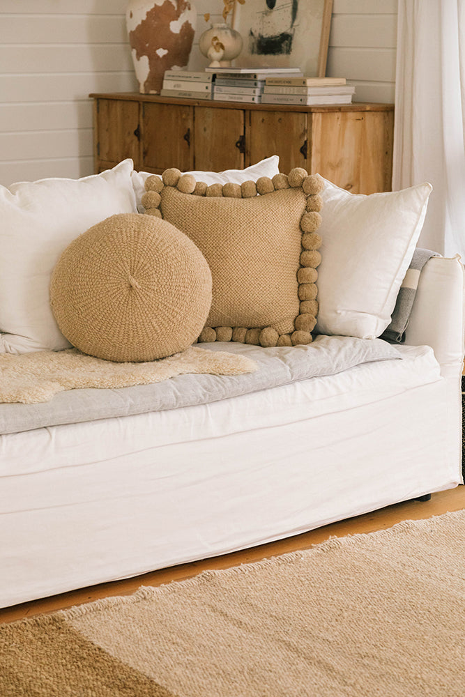 Classica Pom Pom Cushion | Sand