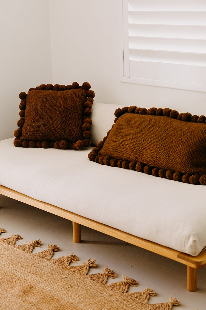 Classica Pom Pom Cushion | Rust